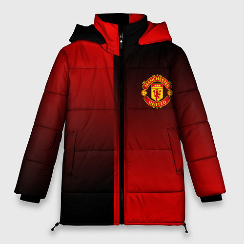 Женская зимняя куртка Манчестер Юнайтед градиент спорт / 3D-Светло-серый – фото 1