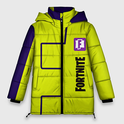 Женская зимняя куртка Fortnite logo yellow game / 3D-Светло-серый – фото 1