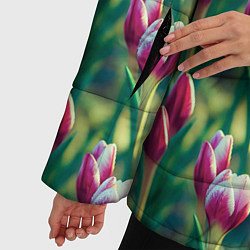 Куртка зимняя женская Весенние цветы на поляне, цвет: 3D-черный — фото 2