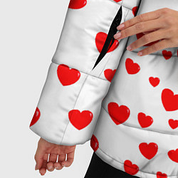 Куртка зимняя женская Любовь паттерн сердца, цвет: 3D-красный — фото 2