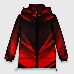 Куртка зимняя женская Geometry stripes line, цвет: 3D-красный