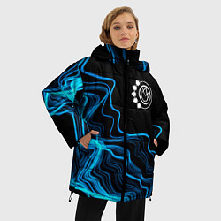 Куртка зимняя женская Blink 182 sound wave, цвет: 3D-черный — фото 2