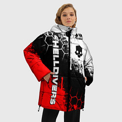 Куртка зимняя женская Helldivers 2: Skull Logo, цвет: 3D-черный — фото 2