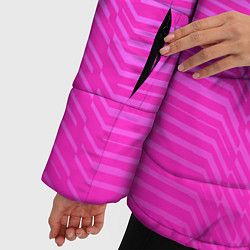 Куртка зимняя женская Розовые градиентные линии, цвет: 3D-красный — фото 2