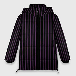 Куртка зимняя женская Тёмный фиолетовый в полоску, цвет: 3D-светло-серый