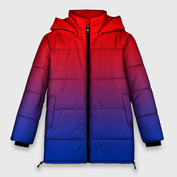 Куртка зимняя женская Красный и синий градиент, цвет: 3D-светло-серый