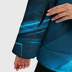 Куртка зимняя женская Geometry stripes neon color, цвет: 3D-красный — фото 2