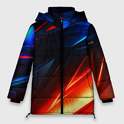 Куртка зимняя женская Geometry stripes neon steel, цвет: 3D-красный