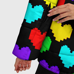 Куртка зимняя женская Undertale heart pattern, цвет: 3D-светло-серый — фото 2
