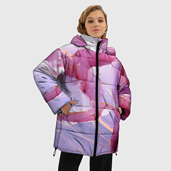 Куртка зимняя женская Куски розового мрамора, цвет: 3D-светло-серый — фото 2