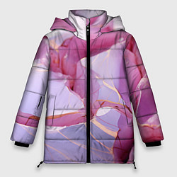 Куртка зимняя женская Куски розового мрамора, цвет: 3D-светло-серый