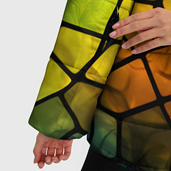 Куртка зимняя женская Витражная стеклянная мозаика, цвет: 3D-черный — фото 2