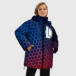 Куртка зимняя женская League of Legends неоновые соты, цвет: 3D-черный — фото 2