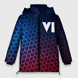 Куртка зимняя женская GTA 6 неоновые соты, цвет: 3D-черный