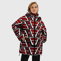 Куртка зимняя женская Техно броня красная, цвет: 3D-черный — фото 2