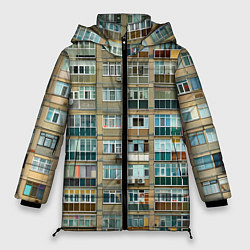 Куртка зимняя женская Панельный дом, цвет: 3D-черный
