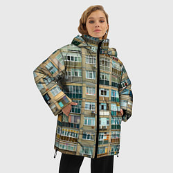 Куртка зимняя женская Панельный дом, цвет: 3D-черный — фото 2
