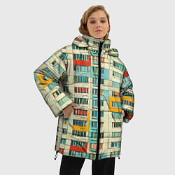 Куртка зимняя женская Яркая панелька, цвет: 3D-черный — фото 2
