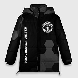 Женская зимняя куртка Manchester United sport на темном фоне вертикально