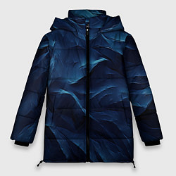 Куртка зимняя женская Синие глубокие абстрактные волны, цвет: 3D-красный