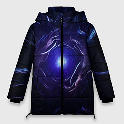 Куртка зимняя женская Синее абстрактное сияние, цвет: 3D-светло-серый