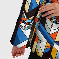 Куртка зимняя женская Узор с котами, цвет: 3D-красный — фото 2