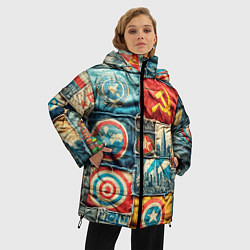 Куртка зимняя женская Пэчворк джинсы в СССР, цвет: 3D-светло-серый — фото 2