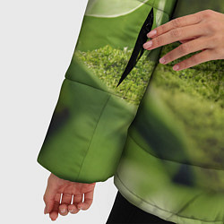 Куртка зимняя женская Геометрический пейзаж фиолетовый и зеленый, цвет: 3D-черный — фото 2
