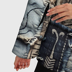 Куртка зимняя женская Геометрия на пэчворк дениме, цвет: 3D-светло-серый — фото 2