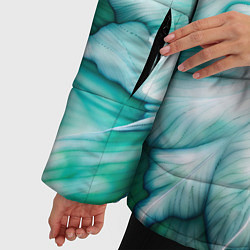 Куртка зимняя женская Акварельный цветок Лепестки, цвет: 3D-светло-серый — фото 2