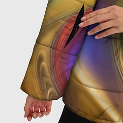 Куртка зимняя женская Жидкий разноцветный металл, цвет: 3D-черный — фото 2