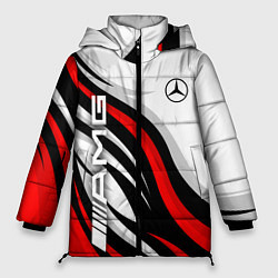 Куртка зимняя женская Mercedes benz AMG - белый с красным, цвет: 3D-черный