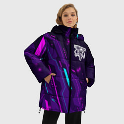 Куртка зимняя женская GTA neon gaming, цвет: 3D-черный — фото 2