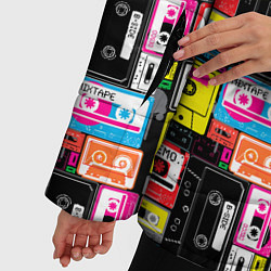 Куртка зимняя женская Цветные аудиокассеты, цвет: 3D-черный — фото 2