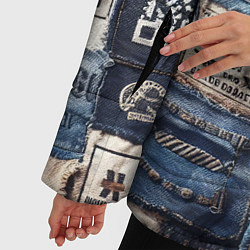 Куртка зимняя женская Пэчворк джинсы из Лондона, цвет: 3D-черный — фото 2