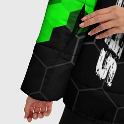 Куртка зимняя женская Volvo green sport hexagon, цвет: 3D-черный — фото 2