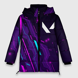 Куртка зимняя женская Valorant neon gaming, цвет: 3D-черный