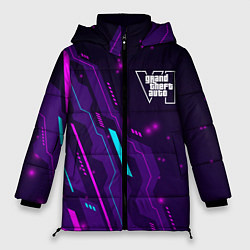Куртка зимняя женская GTA6 neon gaming, цвет: 3D-черный