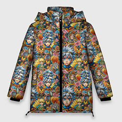 Куртка зимняя женская Аниме паттерн, цвет: 3D-светло-серый