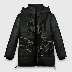Куртка зимняя женская Черное разбитое стекло, цвет: 3D-светло-серый