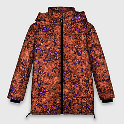 Куртка зимняя женская Яркий красно-коричневый со фиолетовым свечением, цвет: 3D-черный