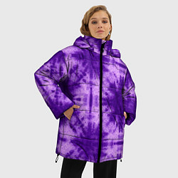 Куртка зимняя женская Тай дай фиолетовый, цвет: 3D-черный — фото 2