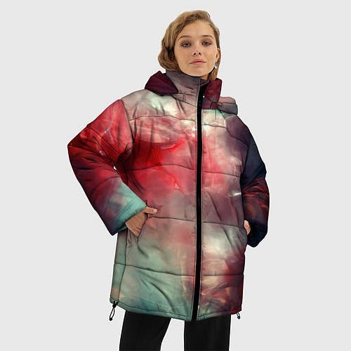 Женская зимняя куртка Космическая аномалия / 3D-Красный – фото 3