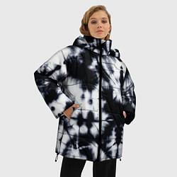 Куртка зимняя женская Серый тай дай, цвет: 3D-черный — фото 2