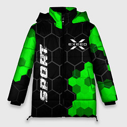 Женская зимняя куртка Exeed green sport hexagon