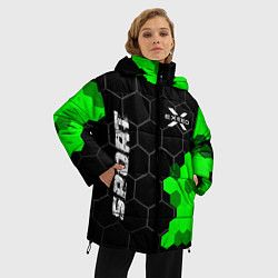 Куртка зимняя женская Exeed green sport hexagon, цвет: 3D-черный — фото 2