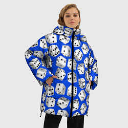 Куртка зимняя женская Игральные кубики узор, цвет: 3D-черный — фото 2