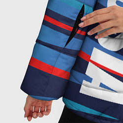 Куртка зимняя женская Россия - blue stripes, цвет: 3D-светло-серый — фото 2