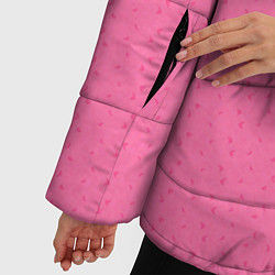 Куртка зимняя женская Яркий розовый однотонный в крапинку, цвет: 3D-черный — фото 2
