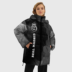 Куртка зимняя женская Real Madrid sport на темном фоне по-вертикали, цвет: 3D-черный — фото 2